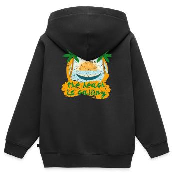 Summer saying - Kids Premium Organic Zip-up Hoodie - black - Back - AI Model Kid Male (0cm)