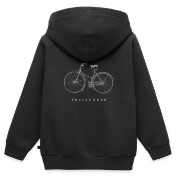 Faire du vélo - Sweat Premium à capuche zippé enfant bio - noir - Dos - AI Model Kid Male (0cm)
