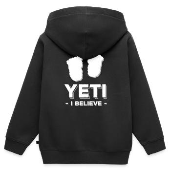 yeti - Sweat Premium à capuche zippé enfant bio - noir - Dos - AI Model Kid Male (0cm)