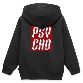 Conception psycho - Sweat Premium à capuche zippé enfant bio - noir - Dos - AI Model Kid Male (0cm)