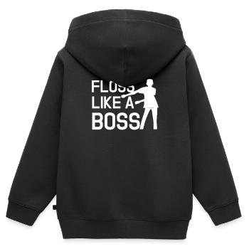 Floss Like A Boss - Kinder Premium Organic Zip Hoodie - Schwarz - Hinten - AI Model Kid Male (0cm)