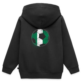Nigeria - Kinder Premium Organic Zip Hoodie - Schwarz - Hinten - AI Model Kid Male (0cm)