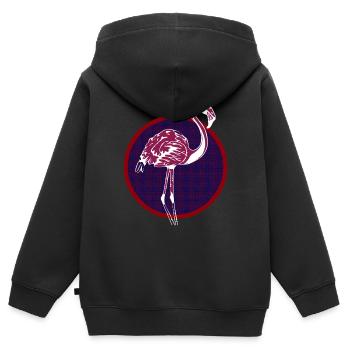 Red flamingo - Kids Premium Organic Zip-up Hoodie - black - Back - AI Model Kid Male (0cm)