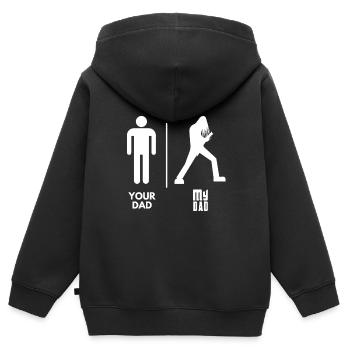 Rock Dad - Sweat Premium à capuche zippé enfant bio - noir - Dos - AI Model Kid Male (0cm)