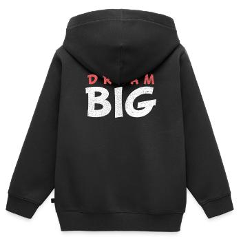 DREAM BIG - Sweat Premium à capuche zippé enfant bio - noir - Dos - AI Model Kid Male (0cm)