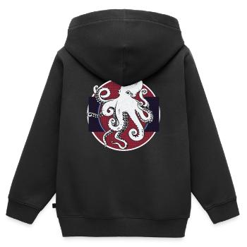 Freundlicher Octopus - Kinder Premium Organic Zip Hoodie - Schwarz - Hinten - AI Model Kid Male (0cm)