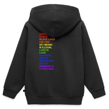 Science is Real - LGBT - Kids Premium Organic Zip-up Hoodie - black - Back - AI Model Kid Male (0cm)