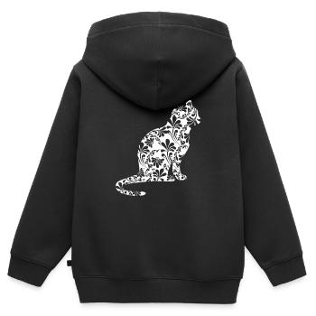 Katze Miezekatze Kätzchen Miau Geschenk - Kinder Premium Organic Zip Hoodie - Schwarz - Hinten - AI Model Kid Male (0cm)