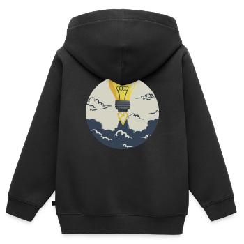 Glühbirne Rakete, für Entrepreneure und Startups - Kinder Premium Organic Zip Hoodie - Schwarz - Hinten - AI Model Kid Male (0cm)