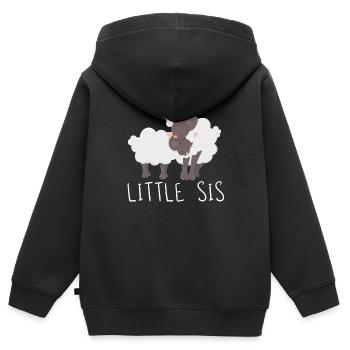 Petite soeur - Sweat Premium à capuche zippé enfant bio - noir - Dos - AI Model Kid Male (0cm)