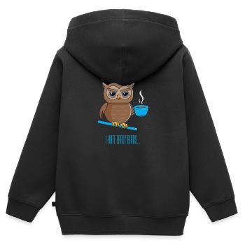 Nachteule mit Kaffee - Kinder Premium Organic Zip Hoodie - Schwarz - Hinten - AI Model Kid Male (0cm)