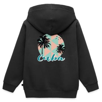 Cuba Caraïbes Croisière de vacances - Sweat Premium à capuche zippé enfant bio - noir - Dos - AI Model Kid Male (0cm)