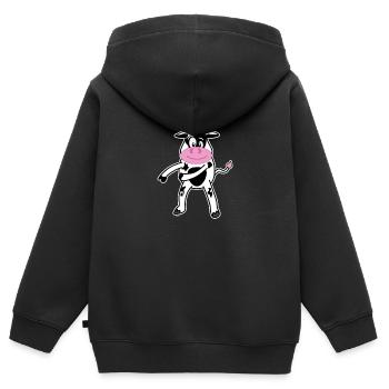 Floss Dance Move Kuh - Kinder Premium Organic Zip Hoodie - Schwarz - Hinten - AI Model Kid Male (0cm)