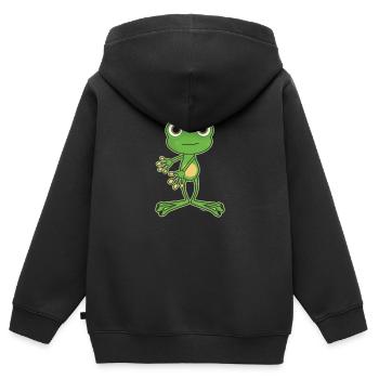 Floss Dance Move Frosch - Kinder Premium Organic Zip Hoodie - Schwarz - Hinten - AI Model Kid Male (0cm)