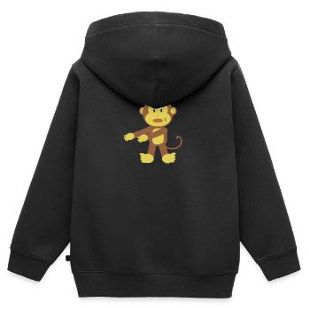Floss Dance Move Affe - Kinder Premium Organic Zip Hoodie - Schwarz - Hinten - AI Model Kid Male (0cm)