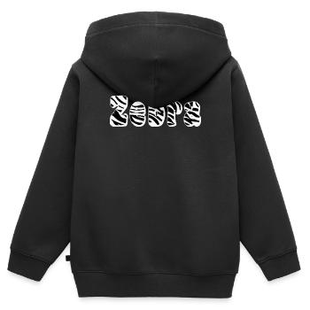 Zebra - Kinder Premium Organic Zip Hoodie - Schwarz - Hinten - AI Model Kid Male (0cm)