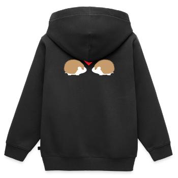Hérisson - Hérisson Hérisson - Hérisson Fan - Hedgie - Love - Sweat Premium à capuche zippé enfant bio - noir - Dos - AI Model Kid Male (0cm)