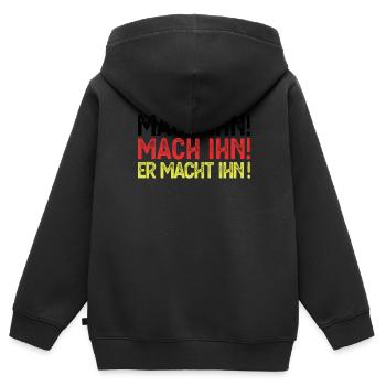 Fussball Deutschland Weltmeister Mach Ihn Geschenk - Kinder Premium Organic Zip Hoodie - Schwarz - Hinten - AI Model Kid Male (0cm)