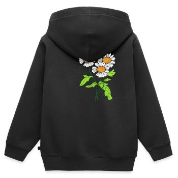 Gänseblümchen Blume Pflanze blühen Geschenkidee - Kinder Premium Organic Zip Hoodie - Schwarz - Hinten - AI Model Kid Male (0cm)
