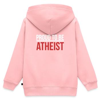 Proud to Be Athée - Sweat Premium à capuche zippé enfant bio - rose - Dos - AI Model Kid Female (0cm)