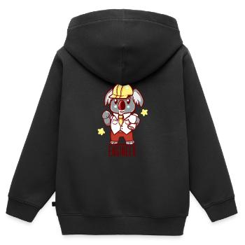 Koalified Engineer - Koala Animal Pun - Kinder Premium Organic Zip Hoodie - Schwarz - Hinten - AI Model Kid Male (0cm)