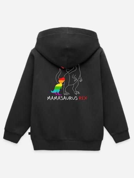 Mamasaurus Rex | Matka | Nowa Mama Tęcza queer - Hoodie Premium med dragkedja barn ekologisk - svart