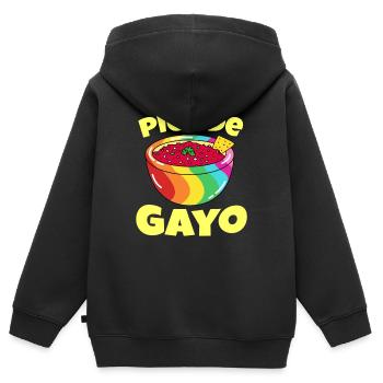 Gay Pride Geschenk Pico De Gayo Pico De Gallo Regenbogen - Kinder Premium Organic Zip Hoodie - Schwarz - Hinten - AI Model Kid Male (0cm)
