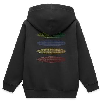 Surfboards et mots combinés avec surf - Sweat Premium à capuche zippé enfant bio - noir - Dos - AI Model Kid Male (0cm)