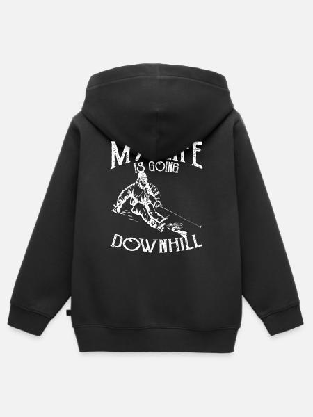 Downhill - Kinder Premium Organic Zip Hoodie - Schwarz