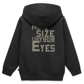 Plus de taille pour vos yeux - Sweat Premium à capuche zippé enfant bio - noir - Dos - AI Model Kid Male (0cm)