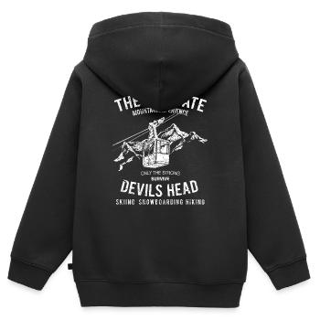 Seilbahn - Kinder Premium Organic Zip Hoodie - Schwarz - Hinten - AI Model Kid Male (0cm)