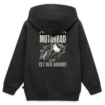 Motorrad Shirt · Superbike · Biker · Grund - Kinder Premium Organic Zip Hoodie - Schwarz - Hinten - AI Model Kid Male (0cm)