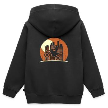Motorrad city Motorradfahrer Motor race Biker - Kinder Premium Organic Zip Hoodie - Schwarz - Hinten - AI Model Kid Male (0cm)