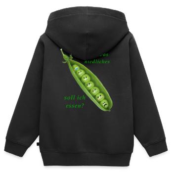 Erbsen isst man nicht - Kinder Premium Organic Zip Hoodie - Schwarz - Hinten - AI Model Kid Male (0cm)