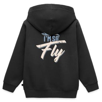 Flugzeug Pilot Urlaub Fliegen Pilotin - Kinder Premium Organic Zip Hoodie - Schwarz - Hinten - AI Model Kid Male (0cm)