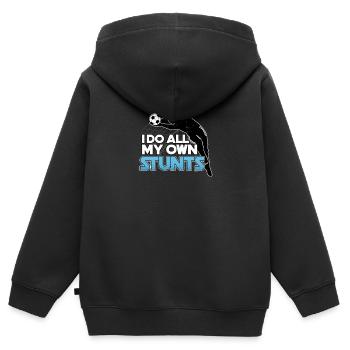 Je fais tout mon football Stunts - Sweat Premium à capuche zippé enfant bio - noir - Dos - AI Model Kid Male (0cm)