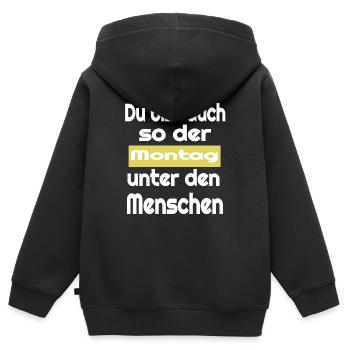 ich hasse Montag Ich hasse Menschen - Kinder Premium Organic Zip Hoodie - Schwarz - Hinten - AI Model Kid Male (0cm)