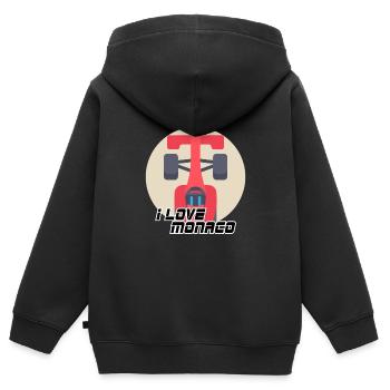 Monaco - Sweat Premium à capuche zippé enfant bio - noir - Dos - AI Model Kid Male (0cm)