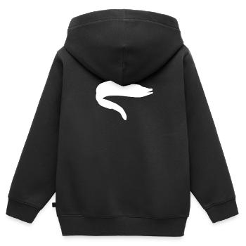 Aal - Kinder Premium Organic Zip Hoodie - Schwarz - Hinten - AI Model Kid Male (0cm)