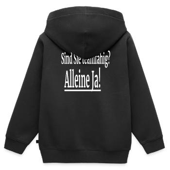 Witziger Spruch - Kinder Premium Organic Zip Hoodie - Schwarz - Hinten - AI Model Kid Male (0cm)