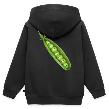 Pois - Sweat Premium à capuche zippé enfant bio - noir - Dos - AI Model Kid Male (0cm)