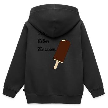 Eis - Kinder Premium Organic Zip Hoodie - Schwarz - Hinten - AI Model Kid Male (0cm)