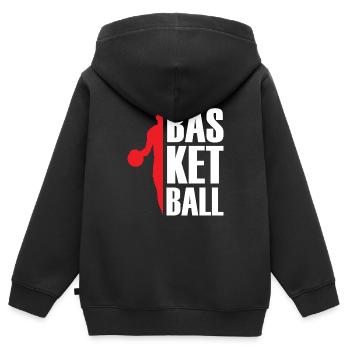 Basketball Sport Sportler Slamdunk Korb - Kinder Premium Organic Zip Hoodie - Schwarz - Hinten - AI Model Kid Male (0cm)