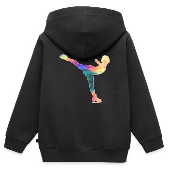 Eiskunstläuferin / Eiskunstläufer / Eiskunstlauf - Kinder Premium Organic Zip Hoodie - Schwarz - Hinten - AI Model Kid Male (0cm)