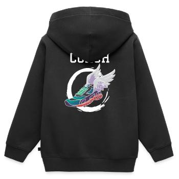 Athlétisme Athlétisme Athlétisme - Sweat Premium à capuche zippé enfant bio - noir - Dos - AI Model Kid Male (0cm)
