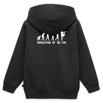 Evolution du Tai Chi - Sweat Premium à capuche zippé enfant bio - noir - Dos - AI Model Kid Male (0cm)