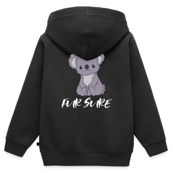 Koala - Koalas - T-shirt Koala - Pour sûr - Sweat Premium à capuche zippé enfant bio - noir - Dos - AI Model Kid Male (0cm)