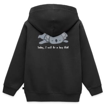 Koala - Koalas - T-shirt Koala - Chill out - Sweat Premium à capuche zippé enfant bio - noir - Dos - AI Model Kid Male (0cm)