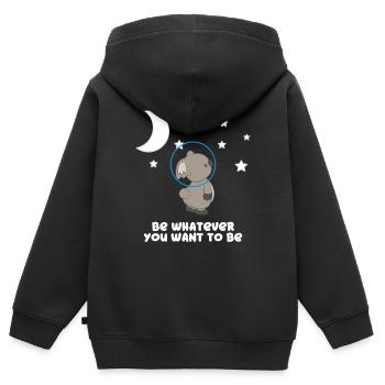Koala - Koalas - Koala T-Shirt - Soyez vous - Sweat Premium à capuche zippé enfant bio - noir - Dos - AI Model Kid Male (0cm)