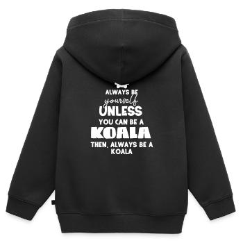 Koala - Koalas - T-shirt Koala - Soyez vous-même - Sweat Premium à capuche zippé enfant bio - noir - Dos - AI Model Kid Male (0cm)